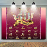 Lofaris Red Flower Pattern 1983 Repeat 40th Birthday Backdrop
